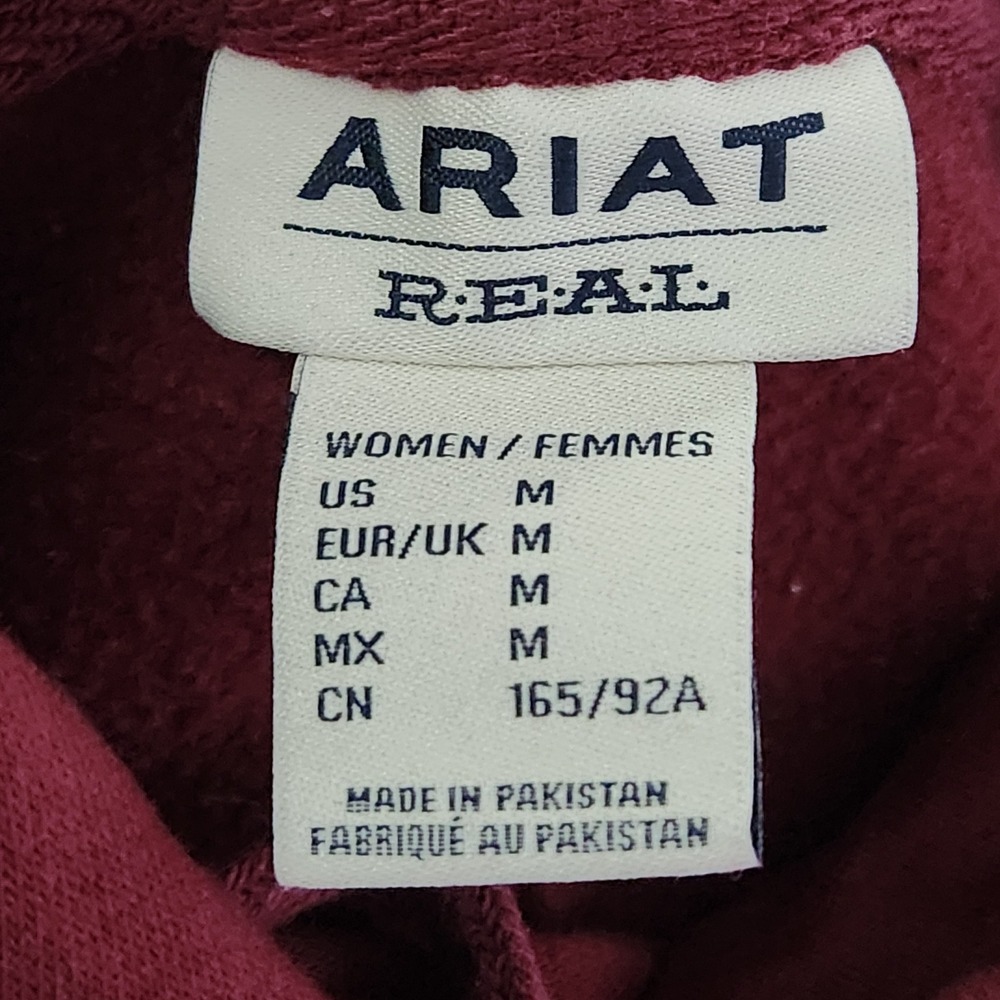 Ariat Diamond Hoodie Womens Medium Burgundy Aztec Graphic Pullover Sweatshirt - Picture 3 of 10